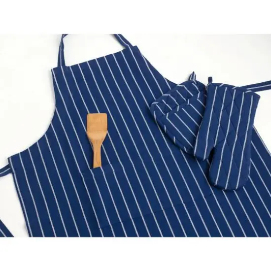 DII&reg; Nautical Blue Pinstripe Chef Apron {11}