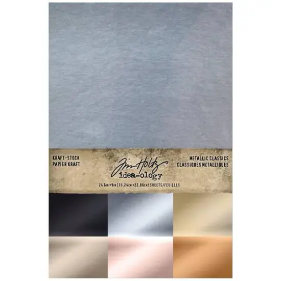 Idea-Ology Kraft-Stock Stack Cardstock Pad 6" x 9" 24 ct. Metallic Classics {1}
