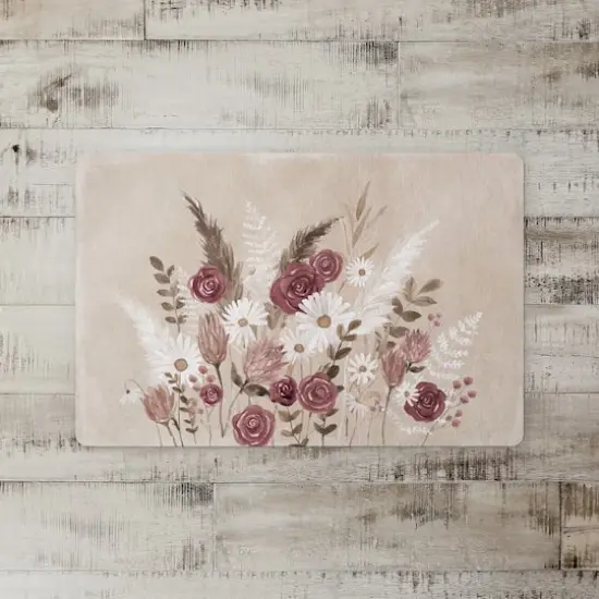 18" x 27" Flowers Mauve Beige Floor Mat {3}