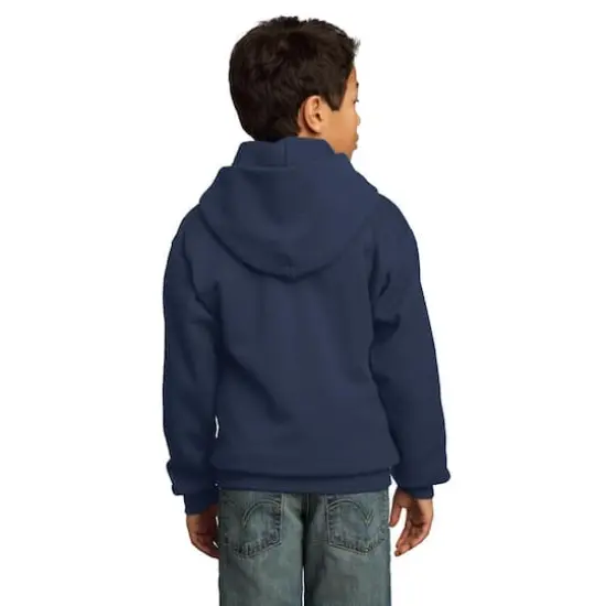 Port & Company&reg; Neutrals Youth Core Fleece Pullover Hooded Sweatshirt Navy {5}