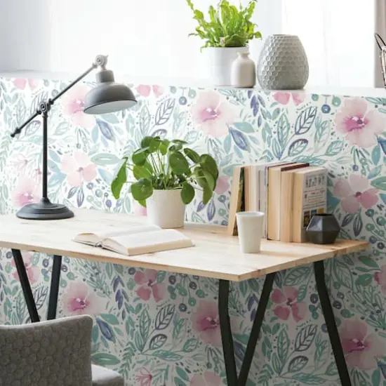 RoomMates Clara Jean April Showers Peel & Stick Wallpaper Pink/Green {6}