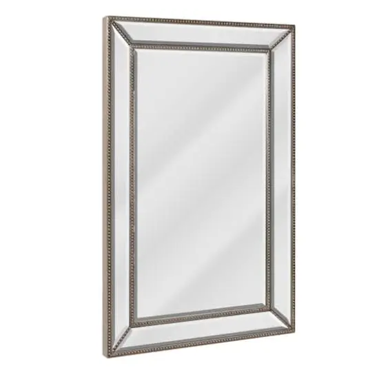 Head West 30" Silver Metro Beaded Glass Framed Vanity Mirror {1}