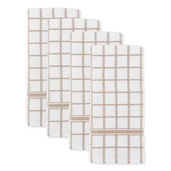 DII&reg; Stone Windowpane Terry Dishtowels, 4ct. {5}