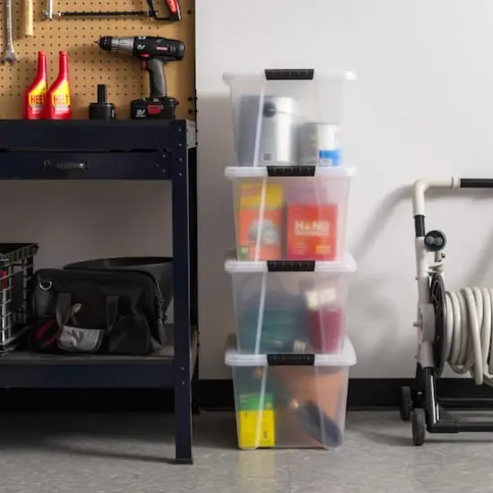 IRIS&reg; 32qt. Buckled Clear Boxes with Clear Buckle Lids, 4ct. {23}