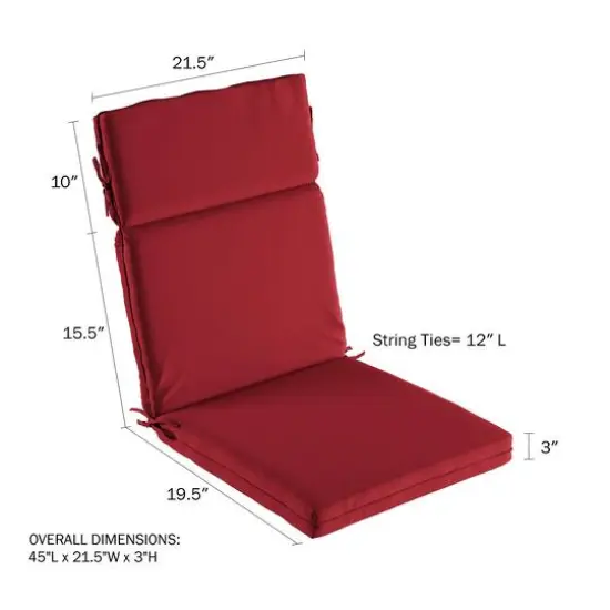 Hastings Home Red High Back Patio Chair Cushion {4}