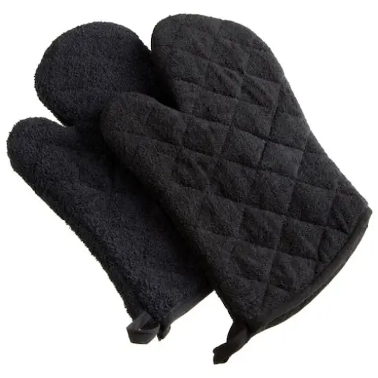 DII&reg; Terry Oven Mitts, 2ct. Black {1}
