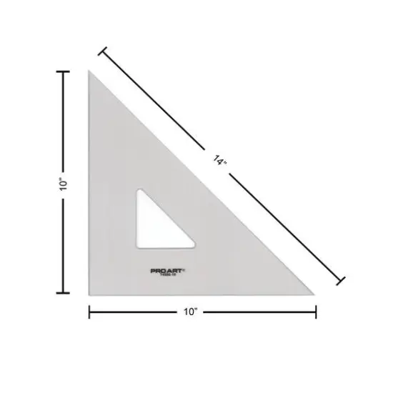 Pro Art&reg; 10" Smoke 45/90 Triangle With Ink Edge & Finger Lift {4}