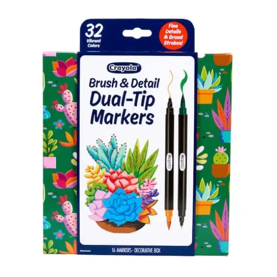 Crayola&reg; 32 Color Brush & Detail Dual Tip Markers {1}