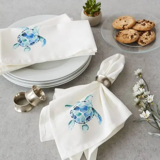 DII&reg; Turquoise Turtle Cloth Dinner Napkins, 6ct. {5}