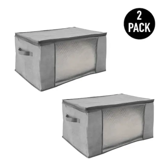 Simplify Heather Gray 2 Blanket Storage Bag Set {1}