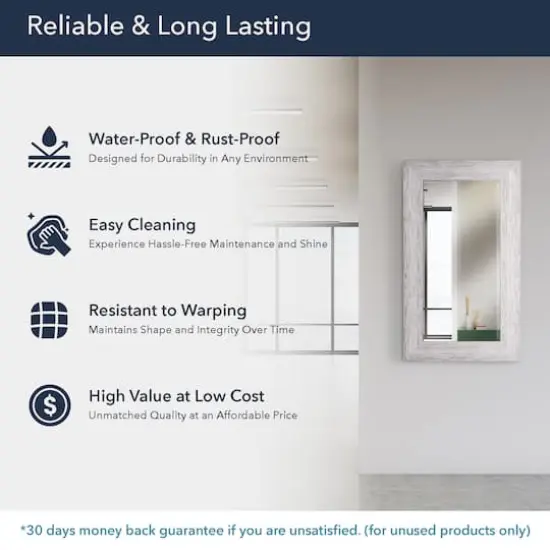 Head West 29" Chrome Textured Frame Accent Wall Mirror {5}