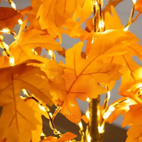 4ft. Pre-Lit Autumn Maple Artificial Fall Tree with 180 Warm White LED Lights {8}