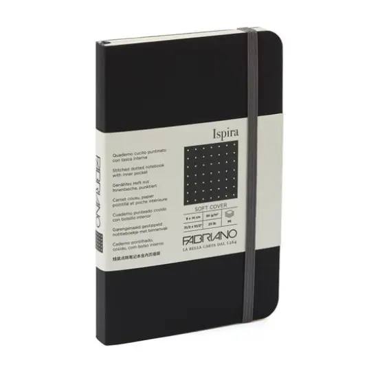Fabriano&reg; Ispira Dotted Softcover Notebook Black {1}