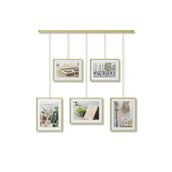 Umbra Matte Brass Exhibit Gallery Picture Frame Set {1}