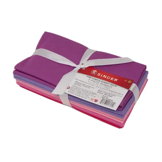 SINGER Solid Cotton Fabric Bundle Pink Purple Sunset {1}