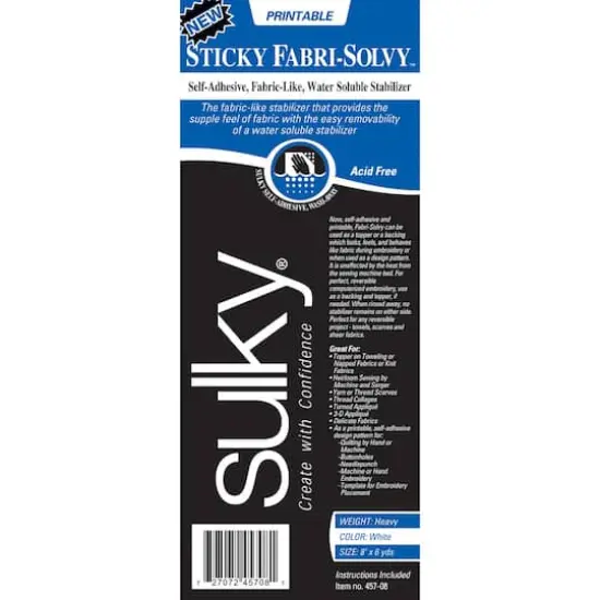 Sulky&reg; Sticky Fabri-Solvy&trade; Stabilizer, 8" x 6yd. {1}
