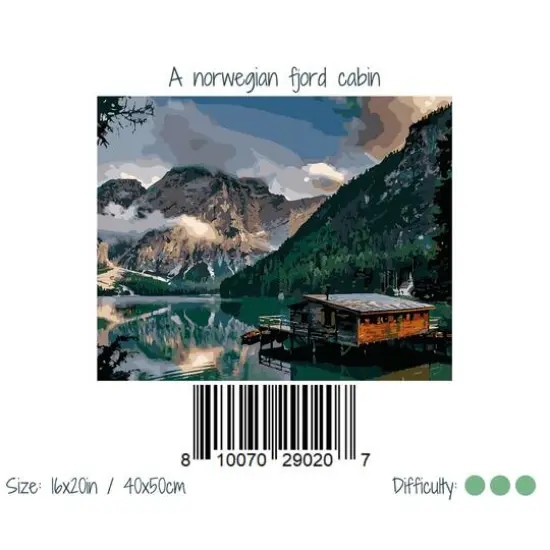 Winnie's Picks A Norwegian Fjord Cabin Adult Paint by Numbers Kit {3}