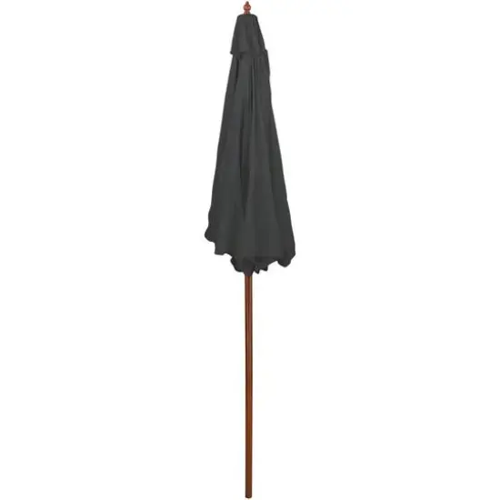 8.5ft. Gray Outdoor Patio Market Umbrella with Wooden Pole {4}