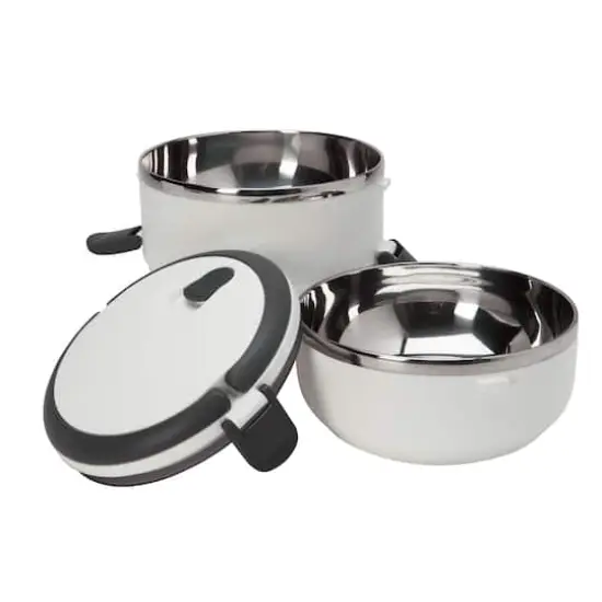 Kitchen Details 2-Tier White Insulated Stainless Steel Lunch Box {5}