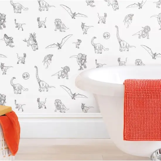 RoomMates Black Jurassic World Dinosaurs Peel & Stick Wallpaper {4}