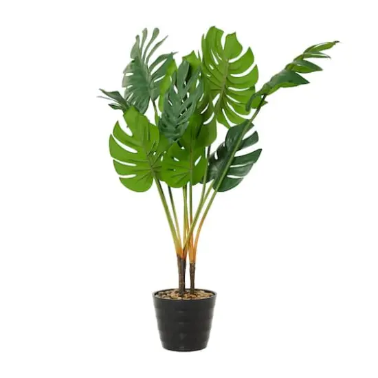 36" Green Vinyl Contemporary Potted Artificial Tree {5}