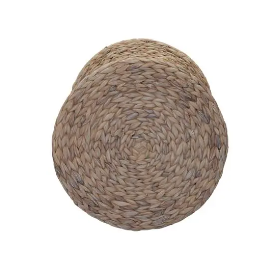 Household Essentials 21" Woven Hyacinth Hourglass End Table White {5}