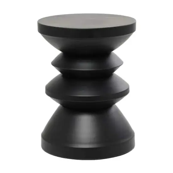 18" Black Metal Art Deco Inspired Accent Table {1}