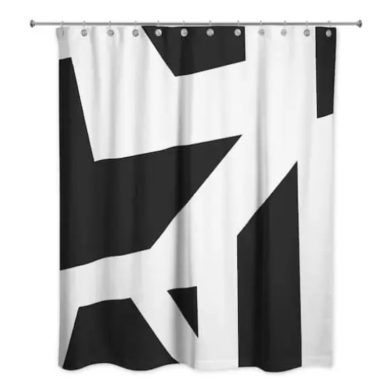 Geo Blocks Shower Curtain Black {1}