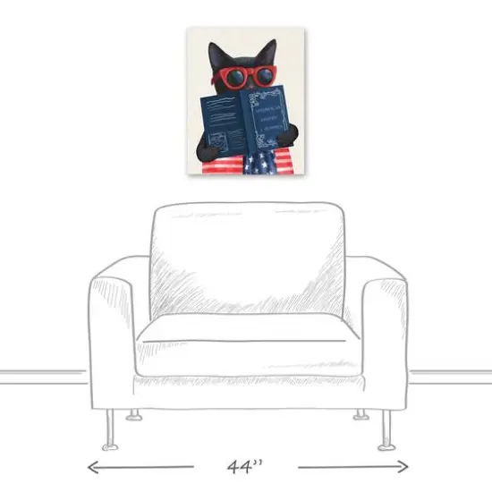 16" x 20" Patriotic Cat Canvas Wall Art {6}