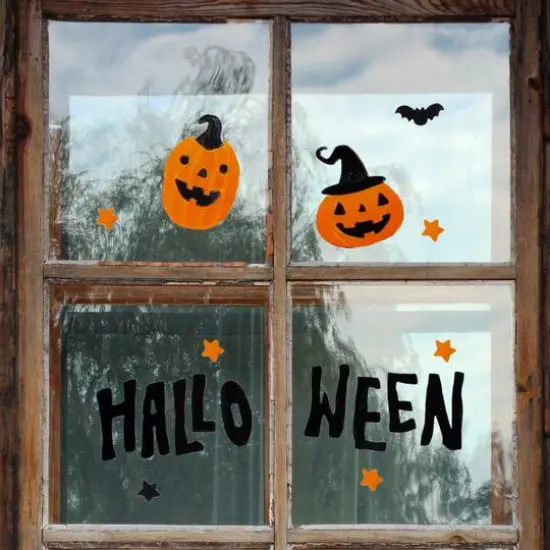 Black & Orange Halloween Gel Window Clings {3}