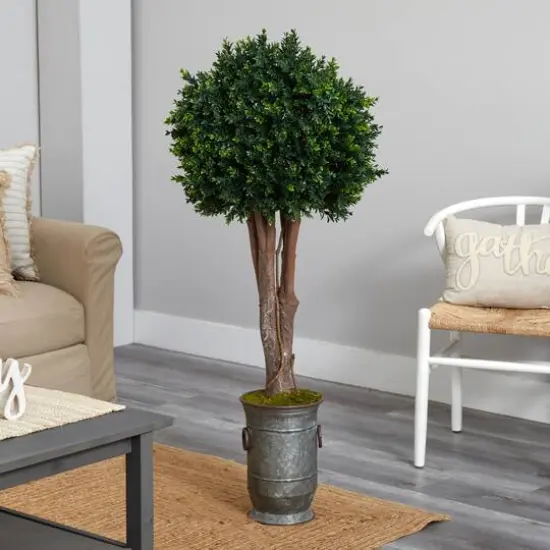 4.5ft. Boxwood Topiary Tree in Planter {4}