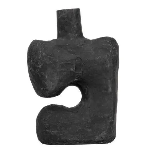 Hello Honey&reg; 14" Modern Abstract Decorative Paper Mache Vase Black {7}