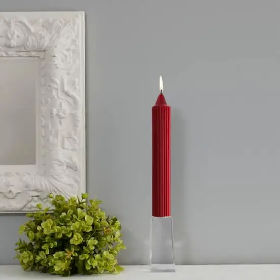 Root Candles 9" Unscented Grecian Collenette Taper Candles, 4ct. Garnet {4}