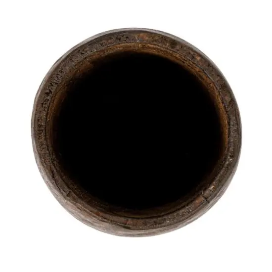 Hello Honey&reg; Brown Round Reclaimed Wood Vase with Distressed Finish Set {9}