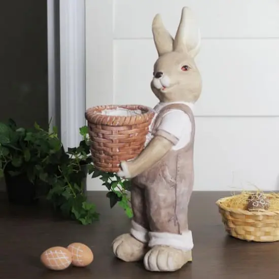 1.5ft. Neutral Tones Easter Boy Rabbit Indoor & Outdoor Garden Planter {4}