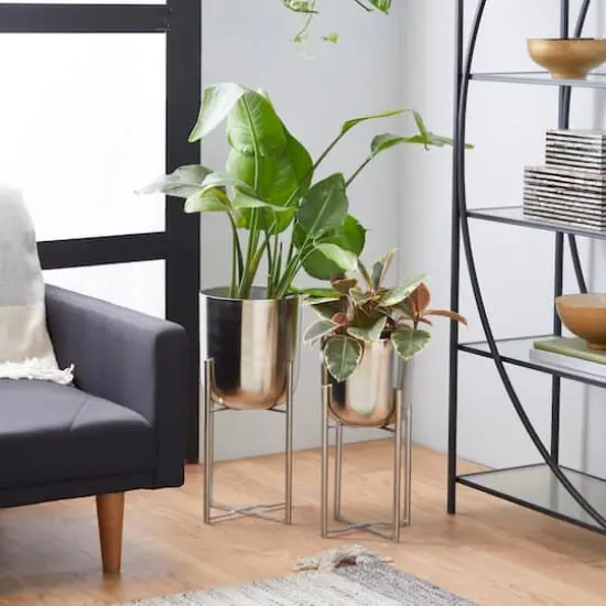 Silver Metal Glam Planter Set {10}