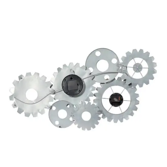 Brown Industrial Metal Wall Clock {6}