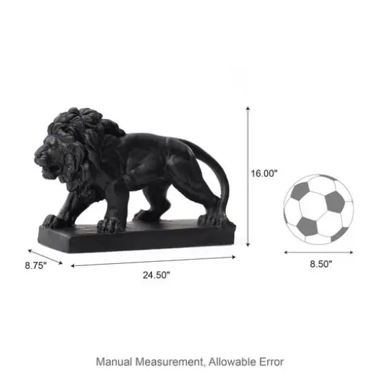 Glitzhome&reg; 24.5" Walking Lion Garden Statue {9}