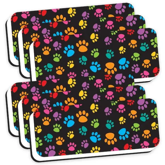 Ashley Productions Colorful Assorted Paw Pattern Magnetic Whiteboard Eraser, 6ct. {1}
