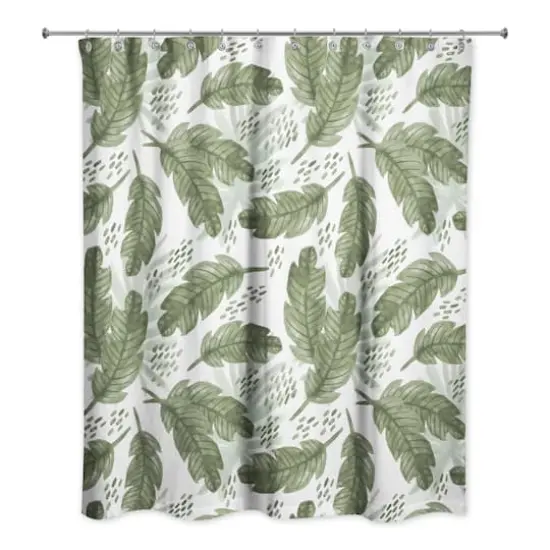Tropical Leaves Pattern 71" x 74" Shower Curtain {1}