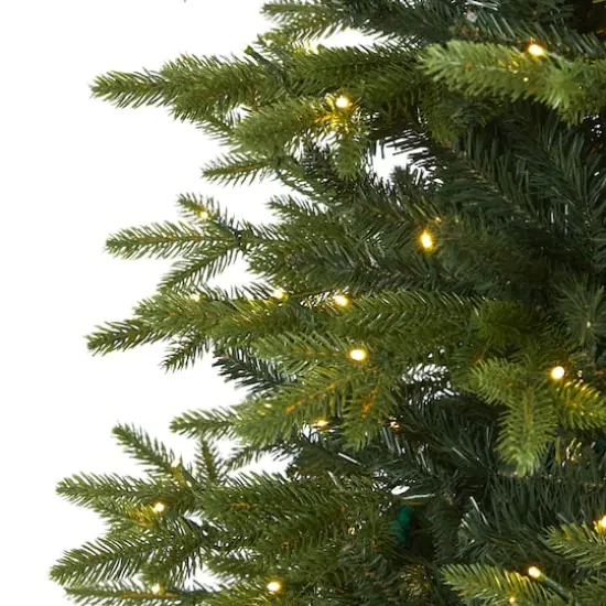 8ft. Pre-Lit Belgium Fir Artificial Christmas Tree, Clear LED Lights {4}