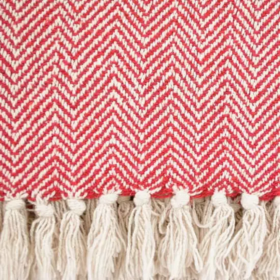 DII&reg; Tango Red Chevron Handloom Throw {3}