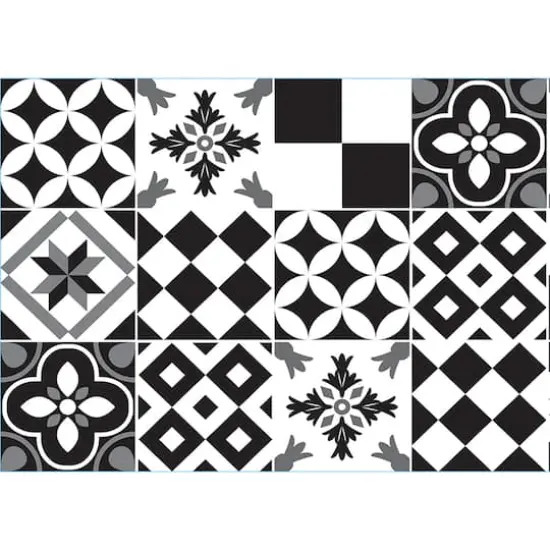 Crearreda Black & White Azulejos Peel & Stick Backsplash {3}