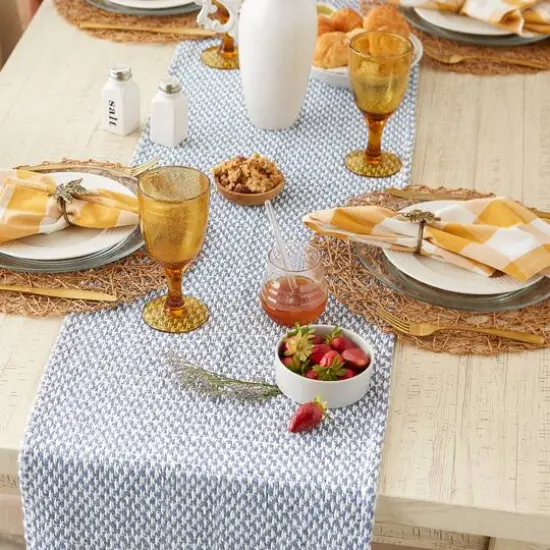 DII&reg; 72" Woven Table Runner Stonewash Blue {7}