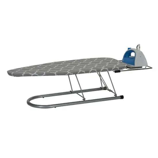 Household Essentials Steel Top Table Top Ironing Board with Iron Rest {8}