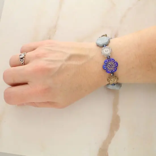 Blue Garden Czech Glass Flower Bead Mix by Bead Landing&trade; {5}