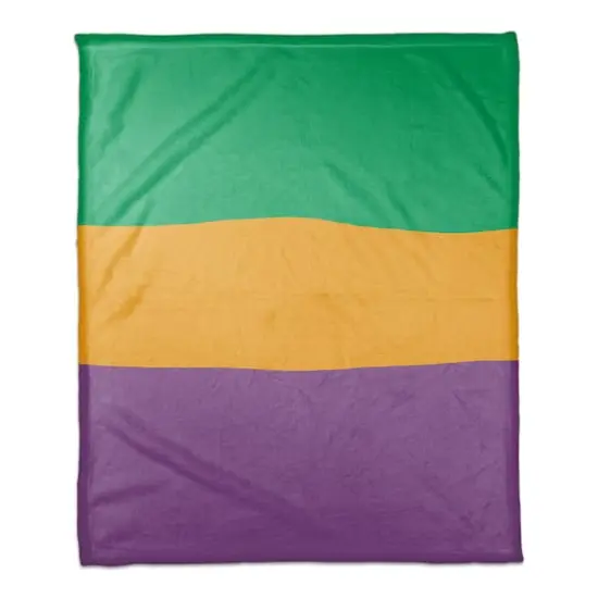 Stripes Mardi Gras Fleece Throw {1}