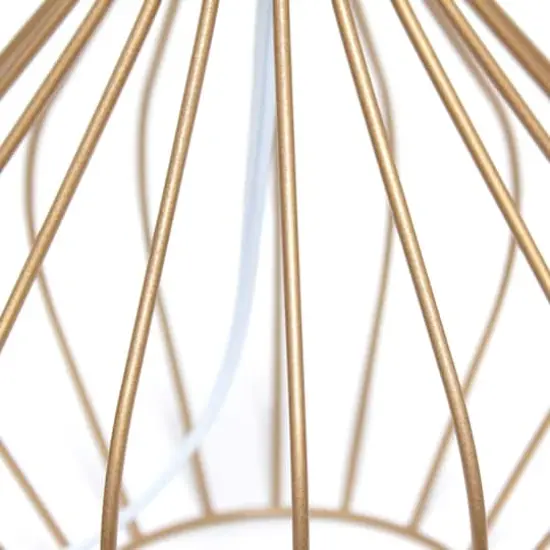 Simple Designs 19.7" Geometrically Wired Table Lamp Copper with White Shade {9}