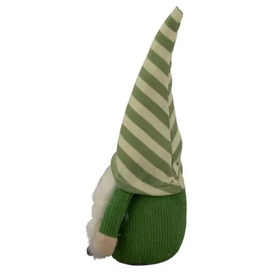 9.25" Green Striped Hat Girl Springtime Gnome {6}