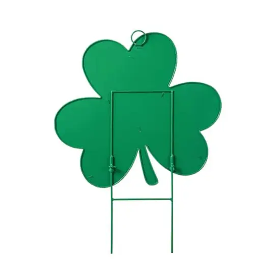 Glitzhome&reg; 24" St. Patrick's Metal Shamrock Yard Stake {7}